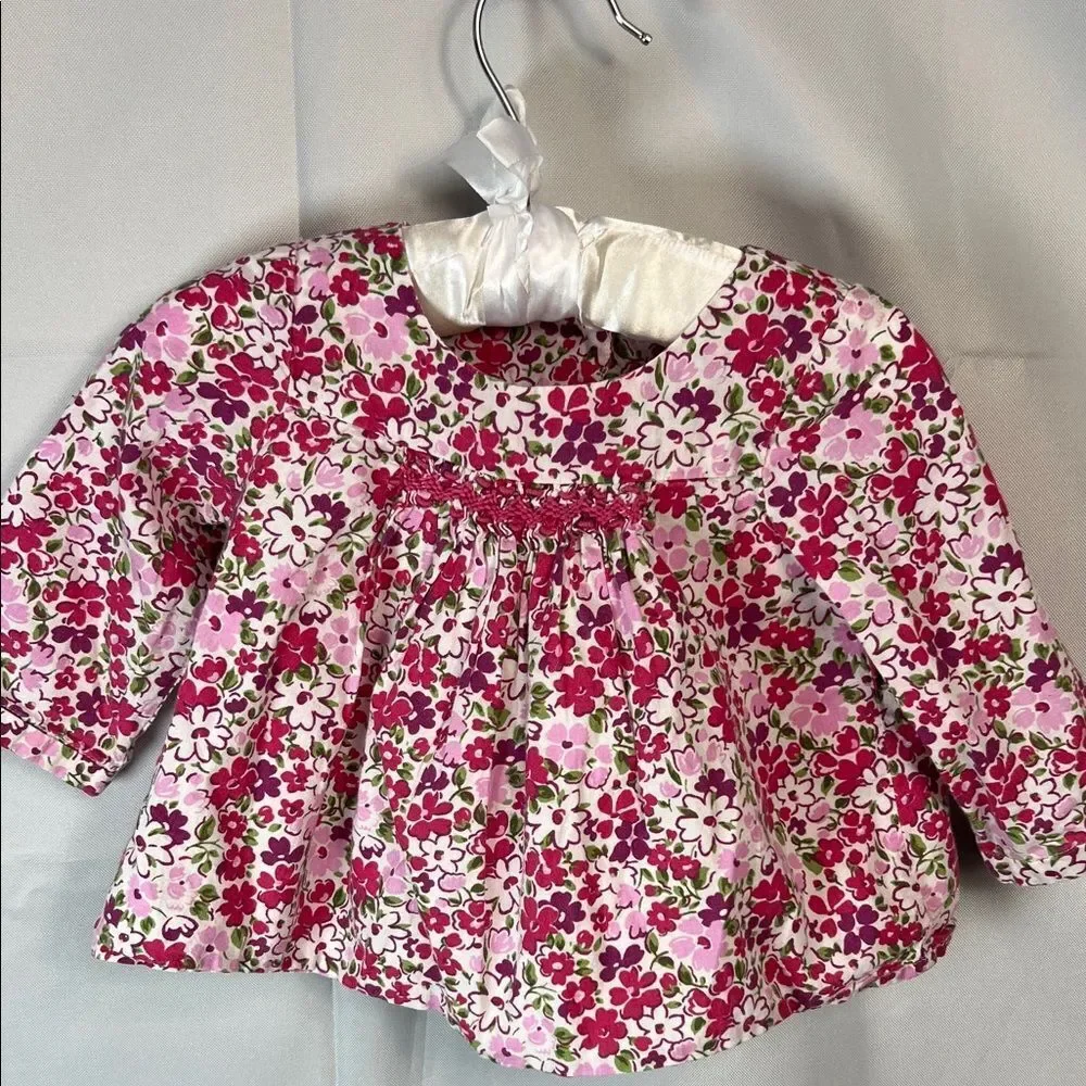 GAP Baby Floral peasant tunic dress long sleeves size 3-6 months